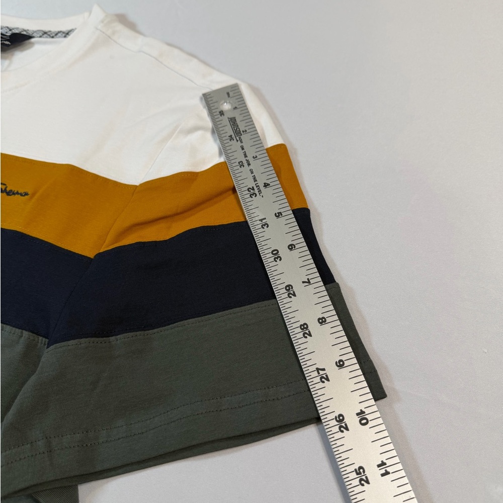 Ben Sherman Colorblock Tee - White, Gold, Black, Green - Picture 7 of 12